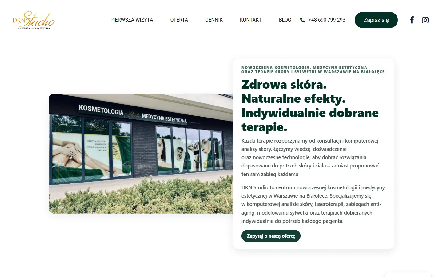 DKN Studio — strona kliniki estetycznej