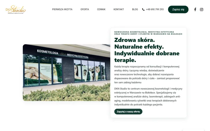 DKN Studio — strona kliniki estetycznej