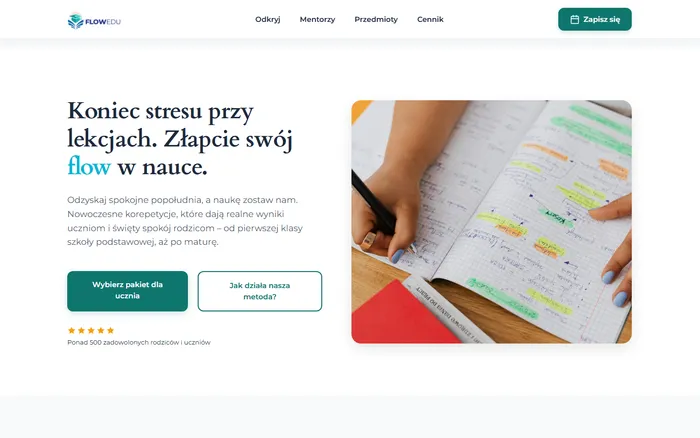 Zrzut ekranu strony Flowedu