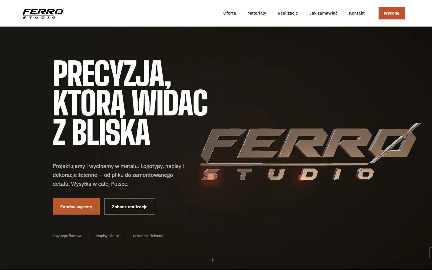 Ferro Studio: strona pracowni metalu