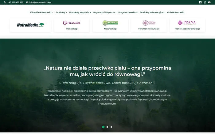 Zrzut ekranu strony NutraMedix